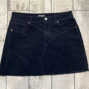 Black corduroy skirt with frayed bottom